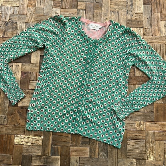 Miss Jolie London Green Daisy Cardigan - Picture 2 of 7
